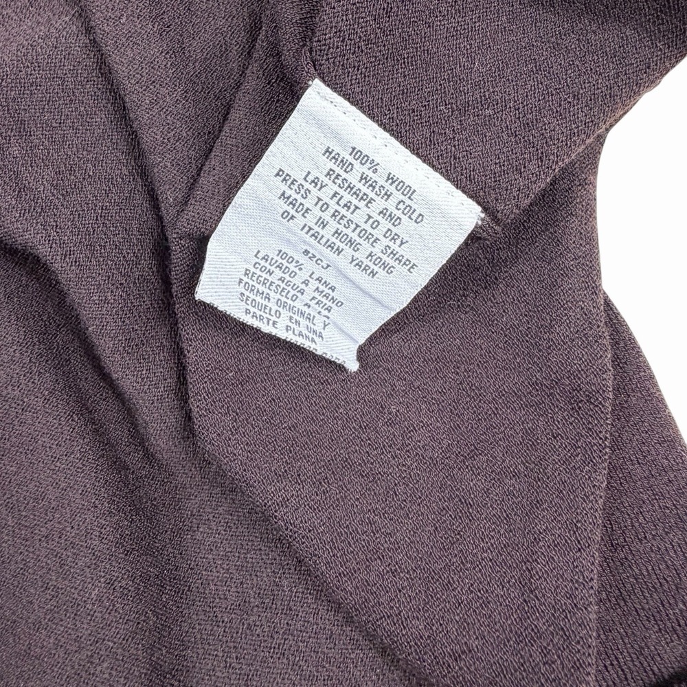 Eileen Fisher Women's Open Cardigan Sweater 100% Wool Petite S/M Chocolate Brown - Picture 6 of 9